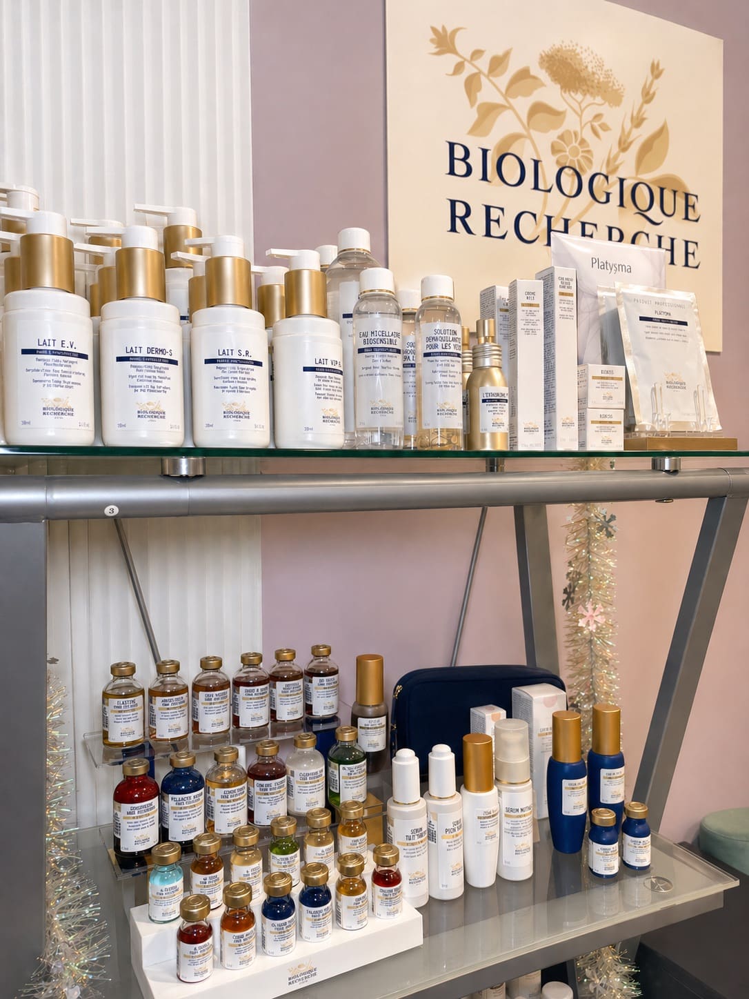 Biologique Recherche product range on display at Le Salon Cache, a luxury skincare studio in Scottsdale, Arizona